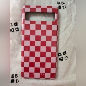 Burga Google Pixel 6a Red and Pink Checkered Phone Case